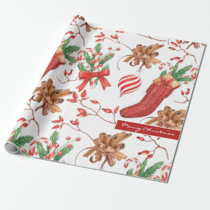 Papel De Presente Padrões de Cinnamon e Mineração de Natal