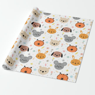 Papel De Presente Padrões de coelho-tigre-animal-cúmulo
