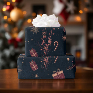 Papel De Presente Padrões de Férias Elegantes Modernos e Sombrios Pi
