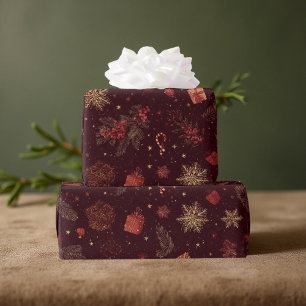Papel De Presente Padrões de Férias Elegantes Modernos e Sombrios Pi