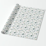 Papel De Presente Padrões de Folhagem Natal<br><div class="desc">Este padrão foliar de papel de embrulho de Natal é perfeito para um presente de feriado rústico. A design apresenta um padrão de folhas verdes,  botânica verde folhada e pontos vermelhos festivos que lembram as bagas de férias.</div>