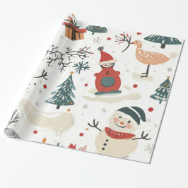 Papel De Presente Padrões de inverno Whimsic