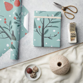 Papel De Presente Padrões de inverno Whimsic