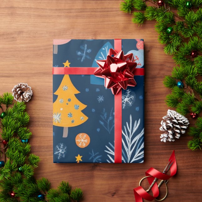 Papel De Presente Padrões de inverno Whimsic (Presente de Natal)