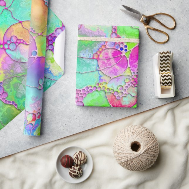 Papel De Presente Padrões De Mão E Digitalmente Pintados Artigo 41º (Artesanato)