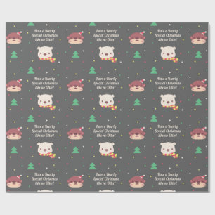 Papel De Presente Padrões de Natal de Tarte e Urso Polar
