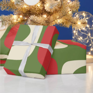 Papel De Presente Padrões de Natal do Século de Médio Retrominima