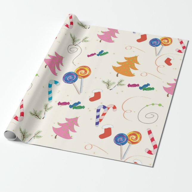Papel De Presente Padrões de Natal Doces (Desenrolado)