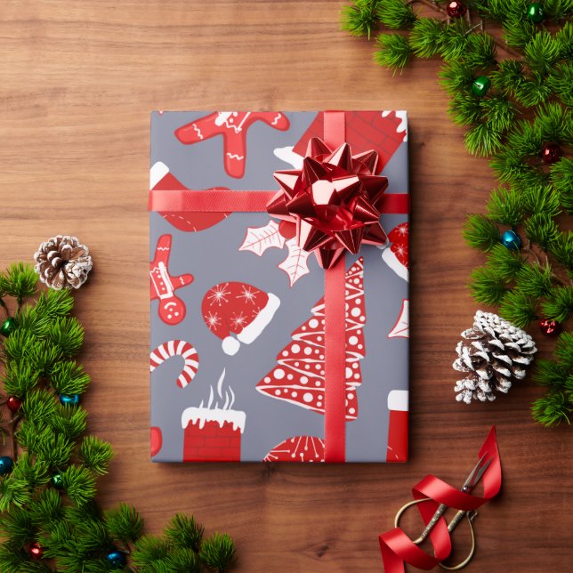 Papel De Presente Padrões de Natal para Ilustrações Festivas Bons (Presente de Natal)