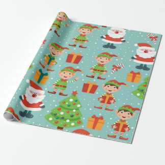 Papel De Presente Padrões De Natal Para papais noeis E Elfs