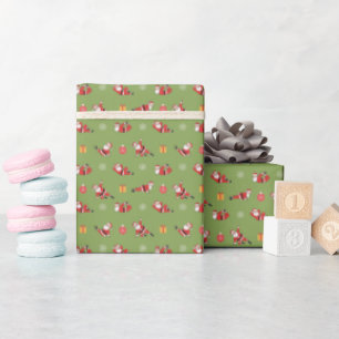 Papel De Presente Padrões de Natal sem Costura do Papai Noel Pilates