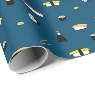 Papel De Presente Padrões de Padrões de Níger Maki Ocean Azul