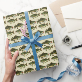 Papel De Presente Padrões de Peixe Desembarcado Pescador Esportes