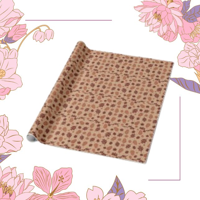 Papel De Presente Padrões de queda de folhas de bronzeamento sem cos (Criador carregado)