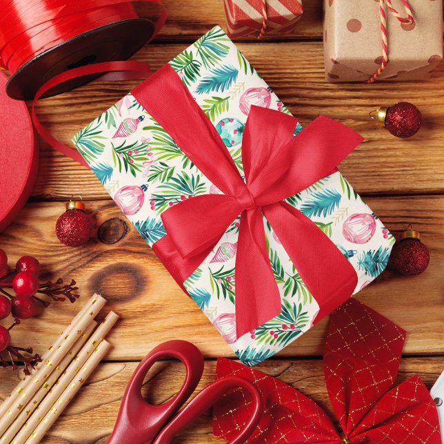 Papel De Presente Padrões de tema de Natal ornamentos verdes (Criador carregado)