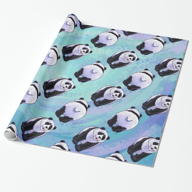 Papel De Presente Padrões do urso de panda (Desenrolado)