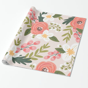 Papel De Presente Padrões esmagados cor-de-rosa