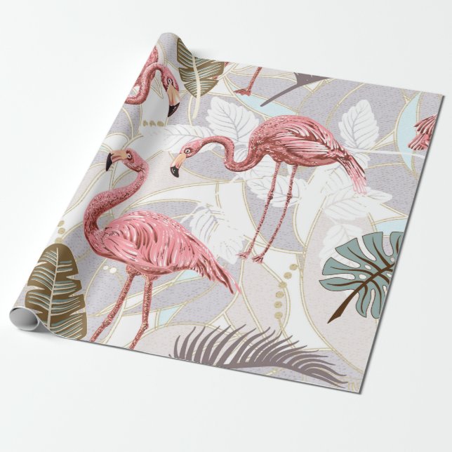 Papel De Presente Padrões florais de colheita sem costura com fl (Desenrolado)