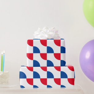 Papel De Presente Padrões Geométricos Cores Personalizadas Azul Azul