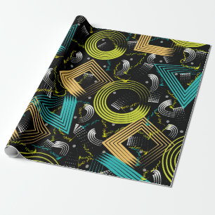 Papel De Presente Padrões geométricos,retrô,90s,abstrato,a