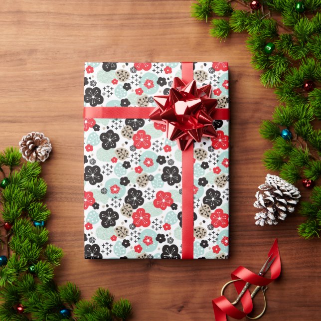 Papel De Presente Padrões japoneses fofos design (Presente de Natal)