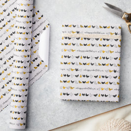 Papel De Presente Padrões para animais de Fazenda de frango feliz