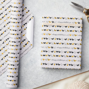 Papel De Presente Padrões para animais de Fazenda de frango feliz