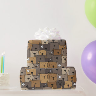 Papel De Presente Padrões Pets Cachorros Bons Por Trás