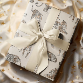Papel De Presente Padrões Selvagem de Animais Selvagens de Leopardo