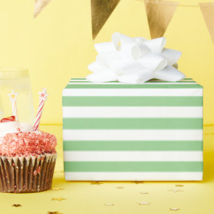 Papel De Presente Padrões verde-Natal sem som e riscado branco
