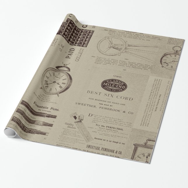 Papel De Presente Páginas antigas do catálogo (Desenrolado)