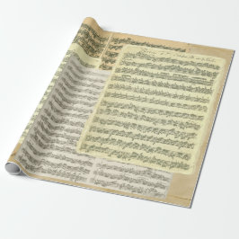 Papel De Presente Páginas do manuscrito da música de Bach