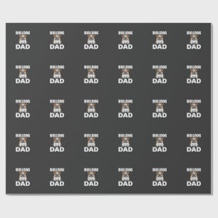 Papel De Presente Pai Bulldog Cartoon Amante de Cachorro