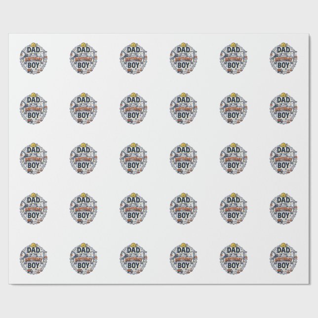 Papel De Presente Pai de Construção da Camisa de Aniversário do Meni (Aberto)