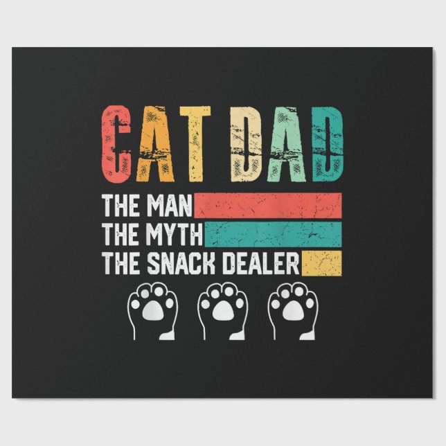 Papel De Presente Pai de Gato do Dia Pai (Aberto)