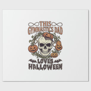Papel De Presente Pai de Ginástica Ama Halloween Caveira Abóboras Mo