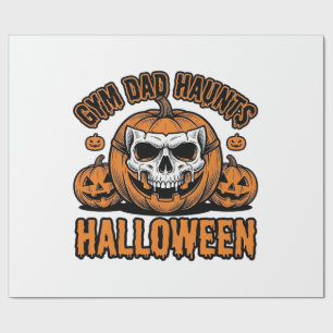 Papel De Presente Pai de Ginástica Halloween Abóbora Vintage Caveira