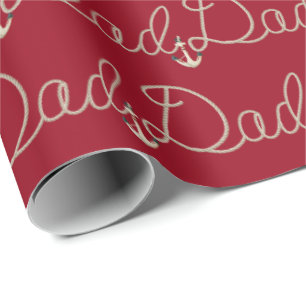 Papel De Presente Pai de texto na design da Corda Náutica