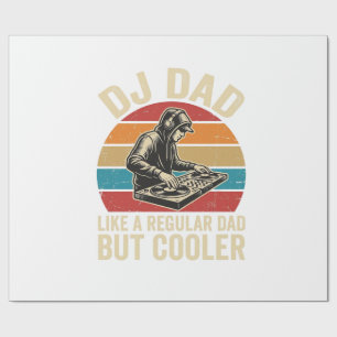 Papel De Presente Pai DJ Mas Legal Design Vetor Pôr do Sol Vintage_1