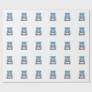 Papel De Presente Pai do Menino Aniversariante Camisa de Gamer Desig