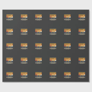 Papel De Presente Pai Golden Retriever Cão Retro