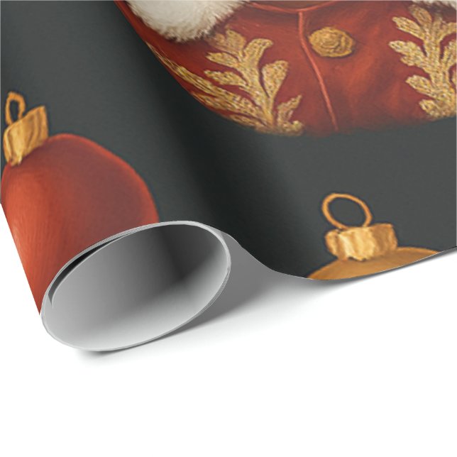 Papel De Presente Pai Natal Negro (Ponta do rolo)