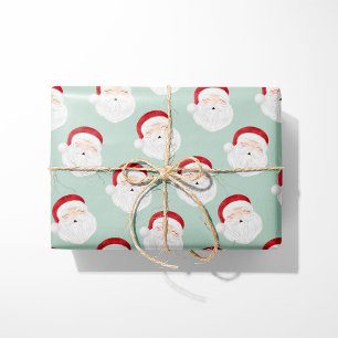 Papel De Presente Pai Natal Vintage em Hortelã