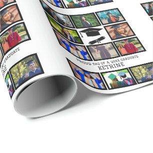 Papel De Presente Pai orgulhoso personalizado da colagem de fotos do