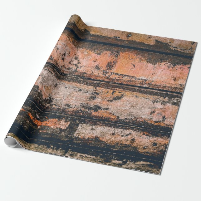 Papel De Presente Painel castanho e laranja (Desenrolado)