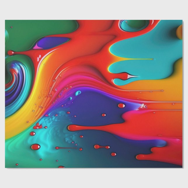 Papel De Presente Paint Dripe (Aberto)