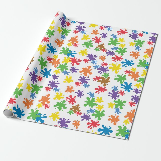 Papel De Presente Paint Splatter (Desenrolado)