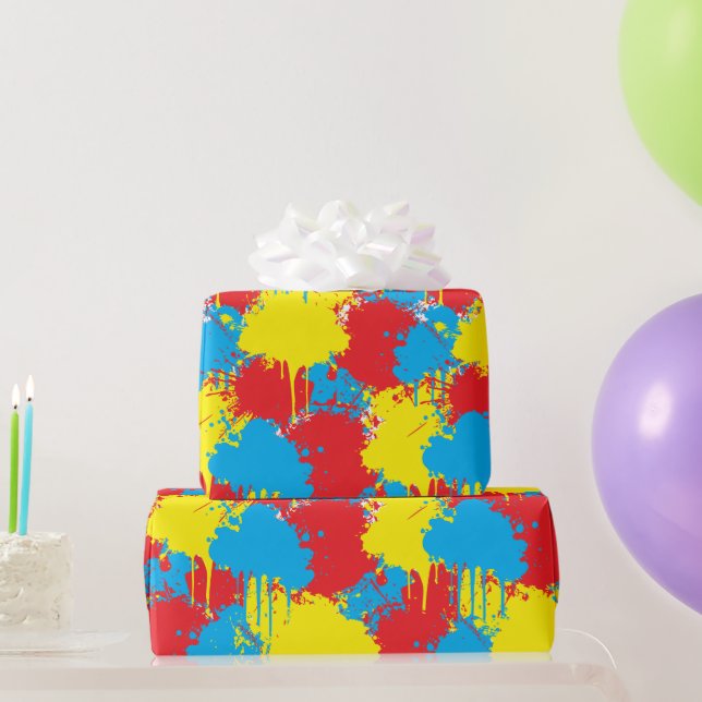 Papel De Presente Painting Party Kids Birthday (Presentes para festas)