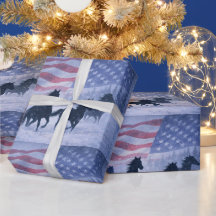 País do Natal Cavalos Western Bandeira Americana