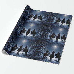 Papel De Presente País do Natal Cowboys Western Estrela do Norte